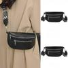 Sac Ceinture Femme Multi-poches Sacoche Street Cuir PU Sac Poitrine Fashi Large Sangle Sac Bandoulière Rétro Sacs d'Épaule Uni