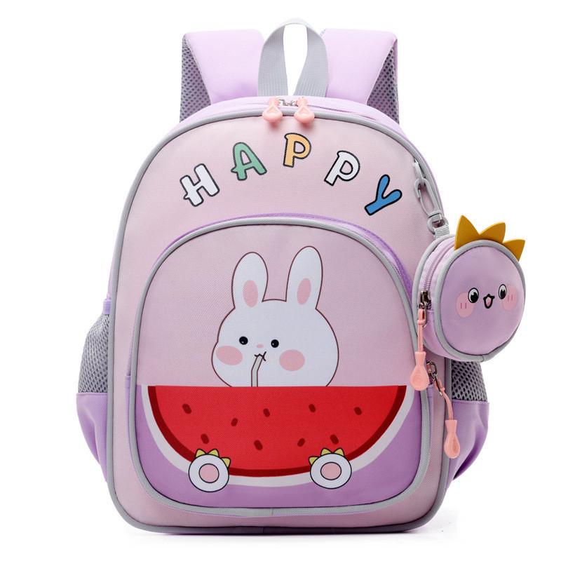 Adorable Lightweight Nylon Backpack For Kids With Fun Cartoon Design And Arched Straps