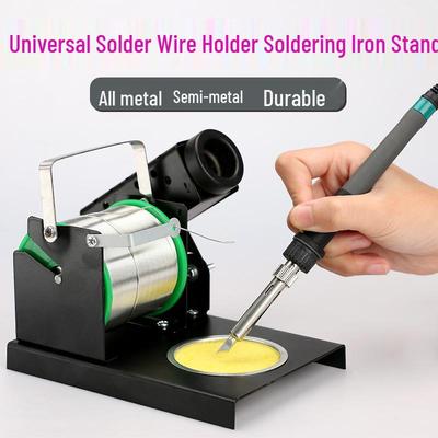 Multifunctional Soldering Iron Stand with Wire Spool Holder & Sucker Base.