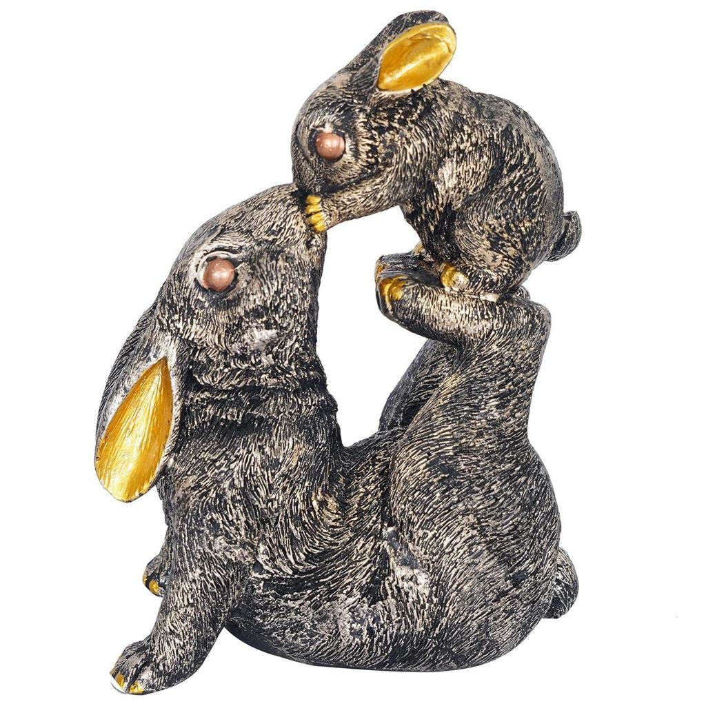 Rabbit Statue with Rabbit Baby Playing Showpiece for Home Decor Showpiece Feng Shui Vastu Items for Good Luck