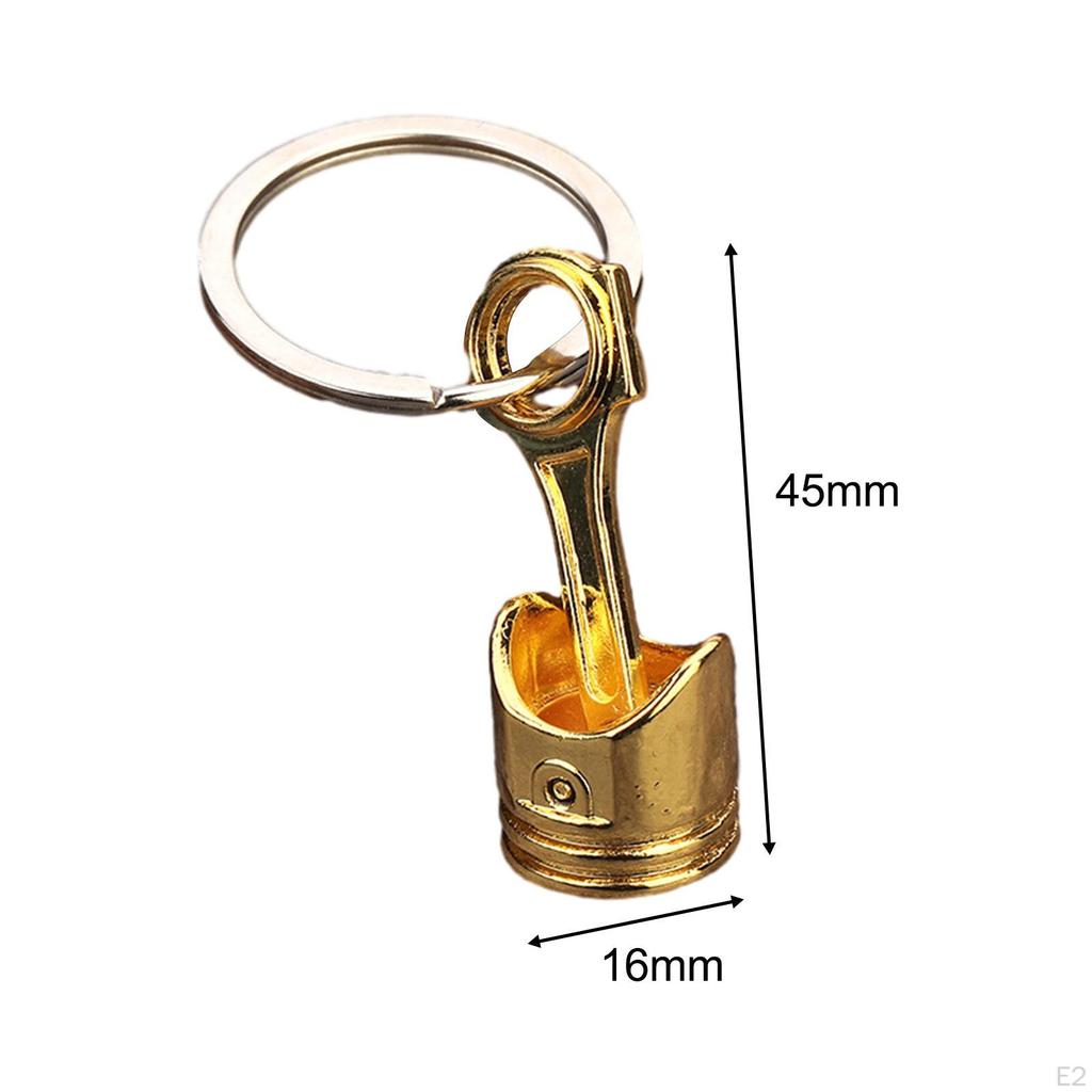 Car Engine Piston Style Keychain Keyring Zinc Alloy Auto Parts for Handbag Wallet