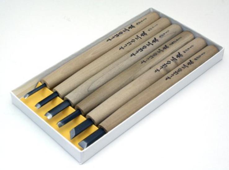Yoshiharu Cutlery Premium Quality Tsukehaga Yoshiharu Mitomo Zestaw do rzeźbienia w pudełku papierowym (Zamówienie Specjalne) Noże, 6, Y-6