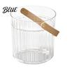 Multi-purpose Storage Basket Ice Bucket with Faux Leather Handle Thickened Plastic Beer Wine