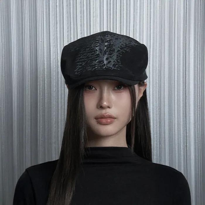 Cross Printing Classic Hunting Cap (Black)