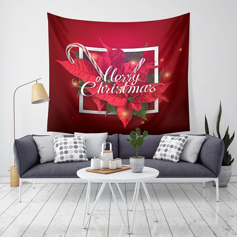 Merry Christmas Christmas Decoration Printed Pattern Tapestry Home Living Room Bedroom Decoration Wall Hanging Tapestry