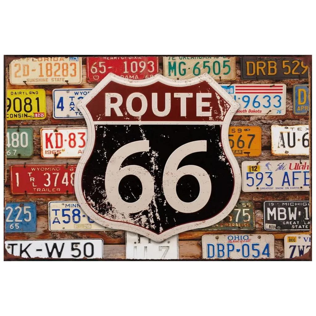 Vintage USA Route Metal Tin Signs Wall Art Posters Aluminum Plaque Sign for Garage Cafe Living Room Club Bar Decoration