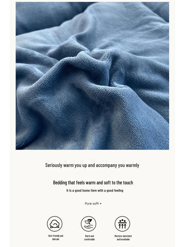 Populaire Winter Melkfluweel & Lamswol Dekbed - Dik Warm Katoenen Dekbed & Matrasbeschermer voor Eenpersoons-/Tweepersoonsbed