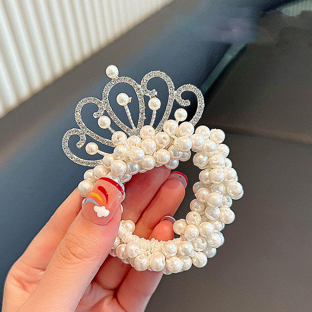 Strass-Kopfschmuck Süß Elegant Koreanischer Stil Haarseil Perlenkrone Haarseil Kopfschmuck für Kinder