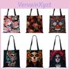 Day Dead Floral Of The Skull Print Tote Bag Handbags For Women Halloween Sugar Skull Girl Shoulder Bags Large Capacity