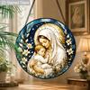 2D Flat Stained Glass Suncatcher, 6.3/7.87 Inch Virgin Mary Stained Glass Suncatcher, Christian Home Decor, Christian Gifts for Women, Religious