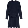 Coach Long Sleeved Dresses Women's Navy Crew Neck Moderate Mid Length C5493-NAV