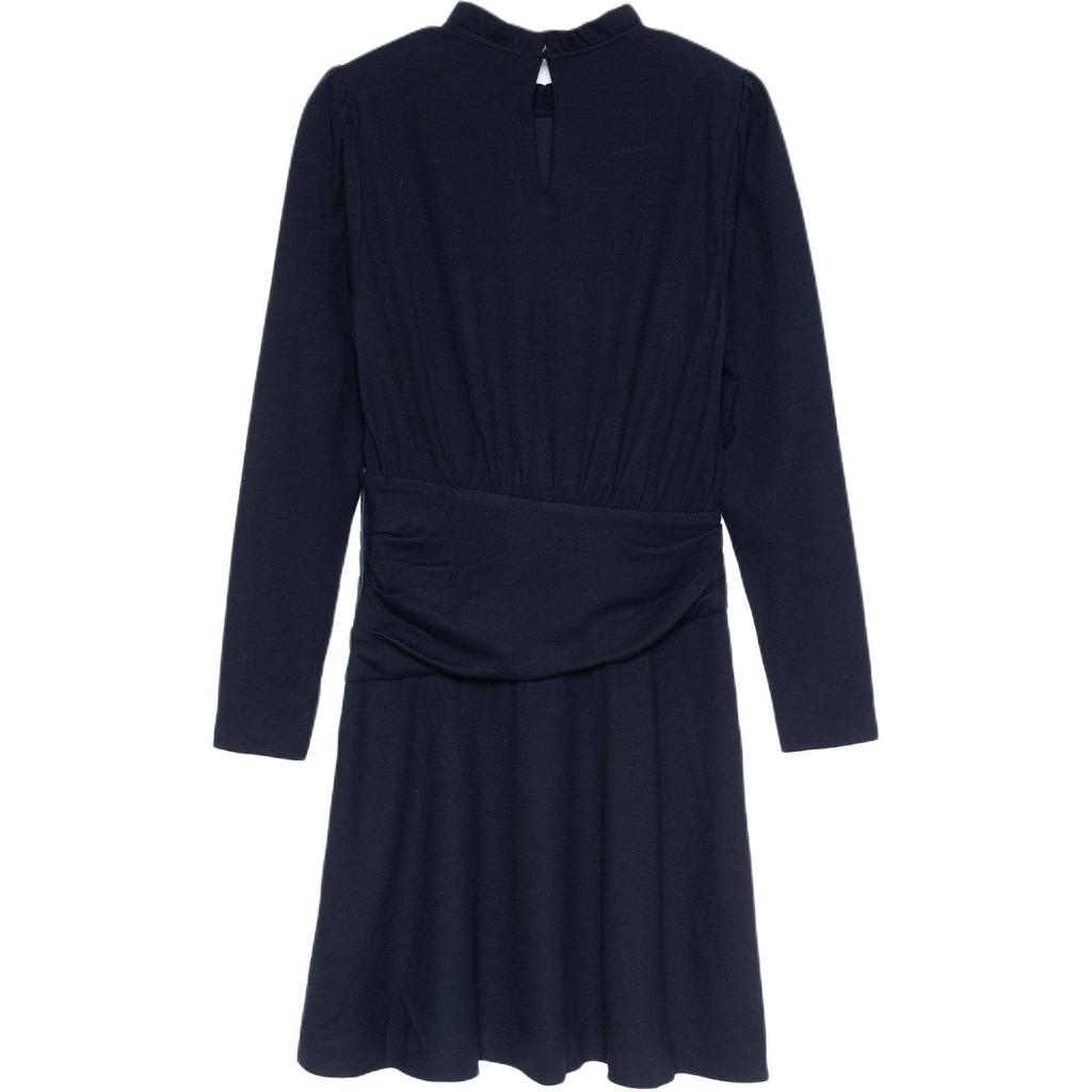Coach Long Sleeved Dresses Women's Navy Crew Neck Moderate Mid Length C5493-NAV
