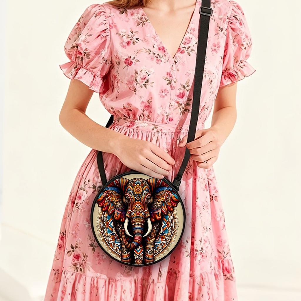 Elephant Shoulder Bag Casual Messenger Bag for Woman Best Gifts 2D Flat Cartoon Crossbody Bag