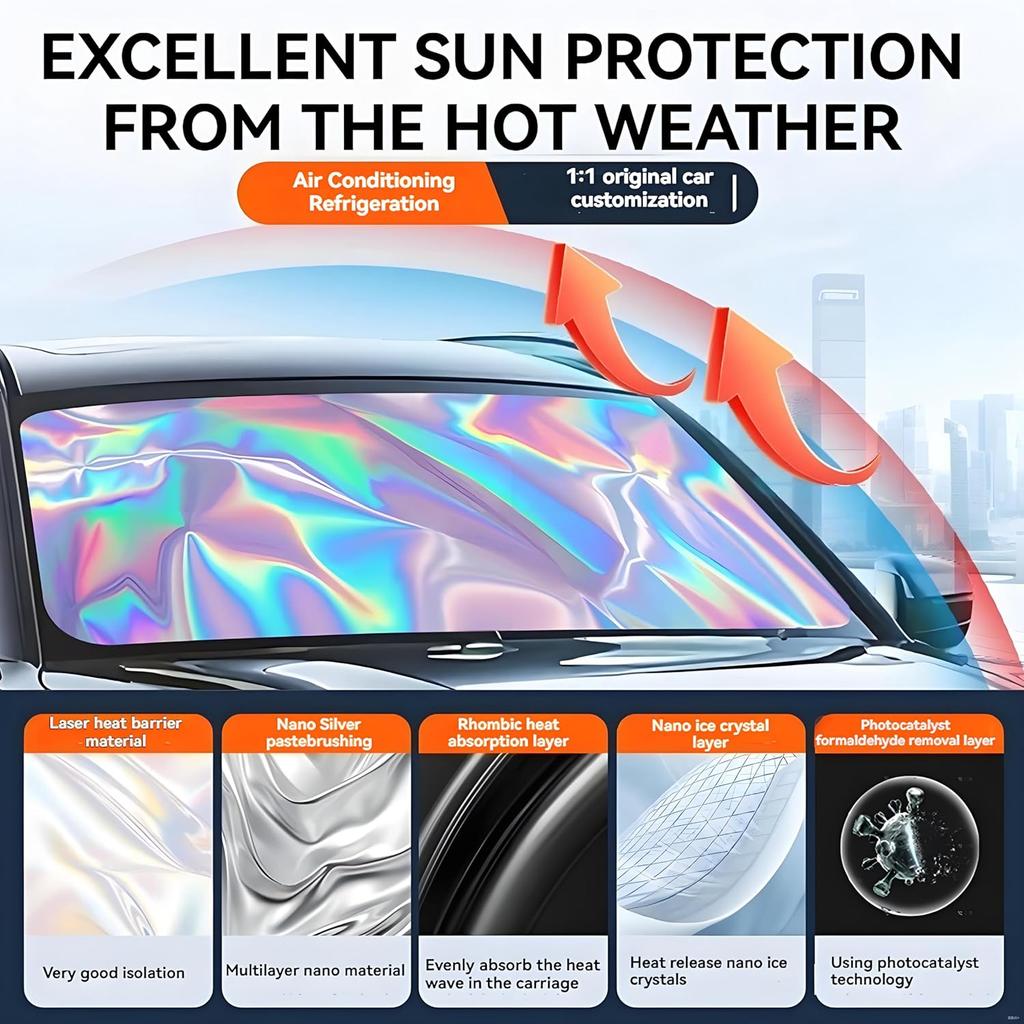 for BMW X5 Windshield Sun Shade - Foldable Windshield Cover Sun Shade X5 2014-2025 Accessories Protect Car from Sun Rays Overlapping UV Reflective