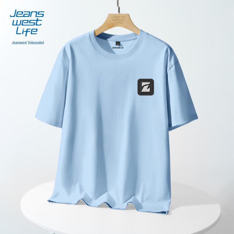 JEANSWEST LIFE Men's 2025 Summer Pure Cotton Short Sleeve T-Shirt