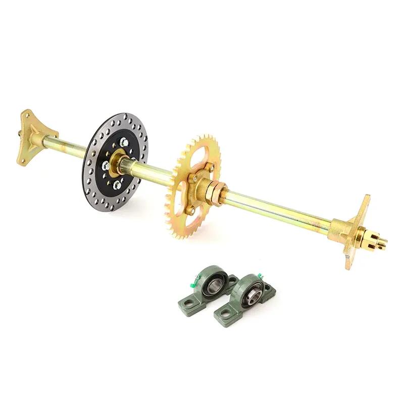 610mm ATV Go Karts Rear Axle Kits STD 20mm Complete Assembly With Carrier Hub 160mm Brake Disc 420-37T Chain Sprocket UCP 204
