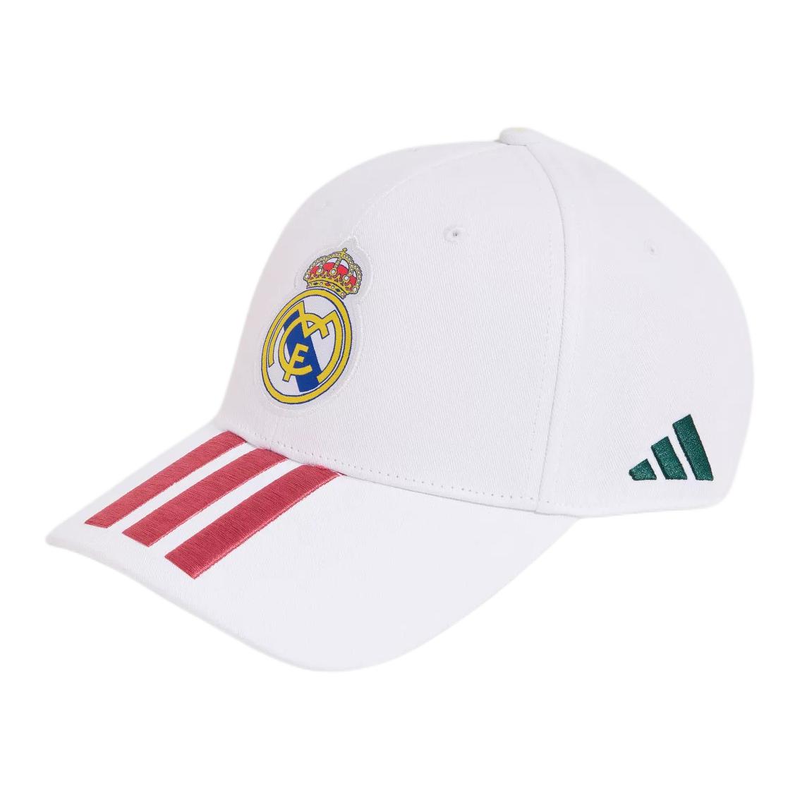 Adidas X Real Madrid Football Embroidered Logo Design Cotton Baseball Cap Unisex caps White Bright-Pink KQ9627 OSFM