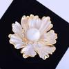 Peony Corsage Pin Brooch for Women Adorned with Rhinestones and Imitation Pearls Perfect for Wedding Party Office
