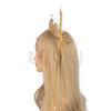 Lolita Angel Wings Gold Sun Leaves Spiked Sunburst Halo Crown Headpiece Goth Crystal Pearl Pendant Holy Crown Bride Wedding Gift