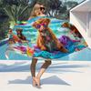 Colorful Highland Cow with Sunglasses Bath Towel - Perfect for Summer Vibes and Beach Days, Ultra Soft and Absorbent