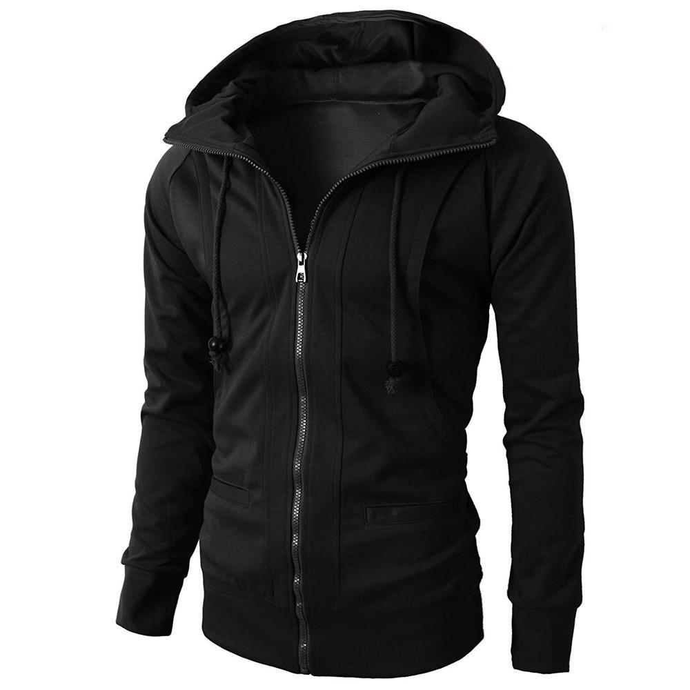 Fashion Mens'  Winter Long Sleeve Sport Zipper Hoodie Pullover Blouse Tops