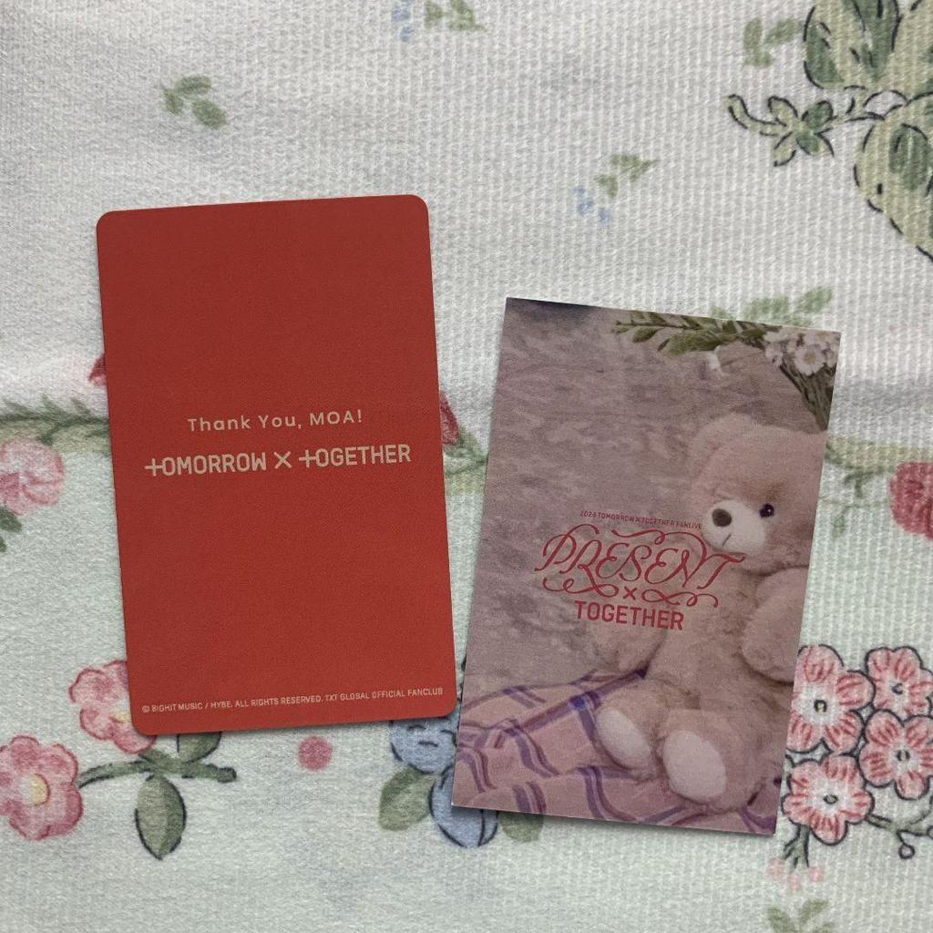 [USED] TXT FANLIVE MOAZONE Trading Cards (2 Cards) Taehyung FC Bonus Tuba