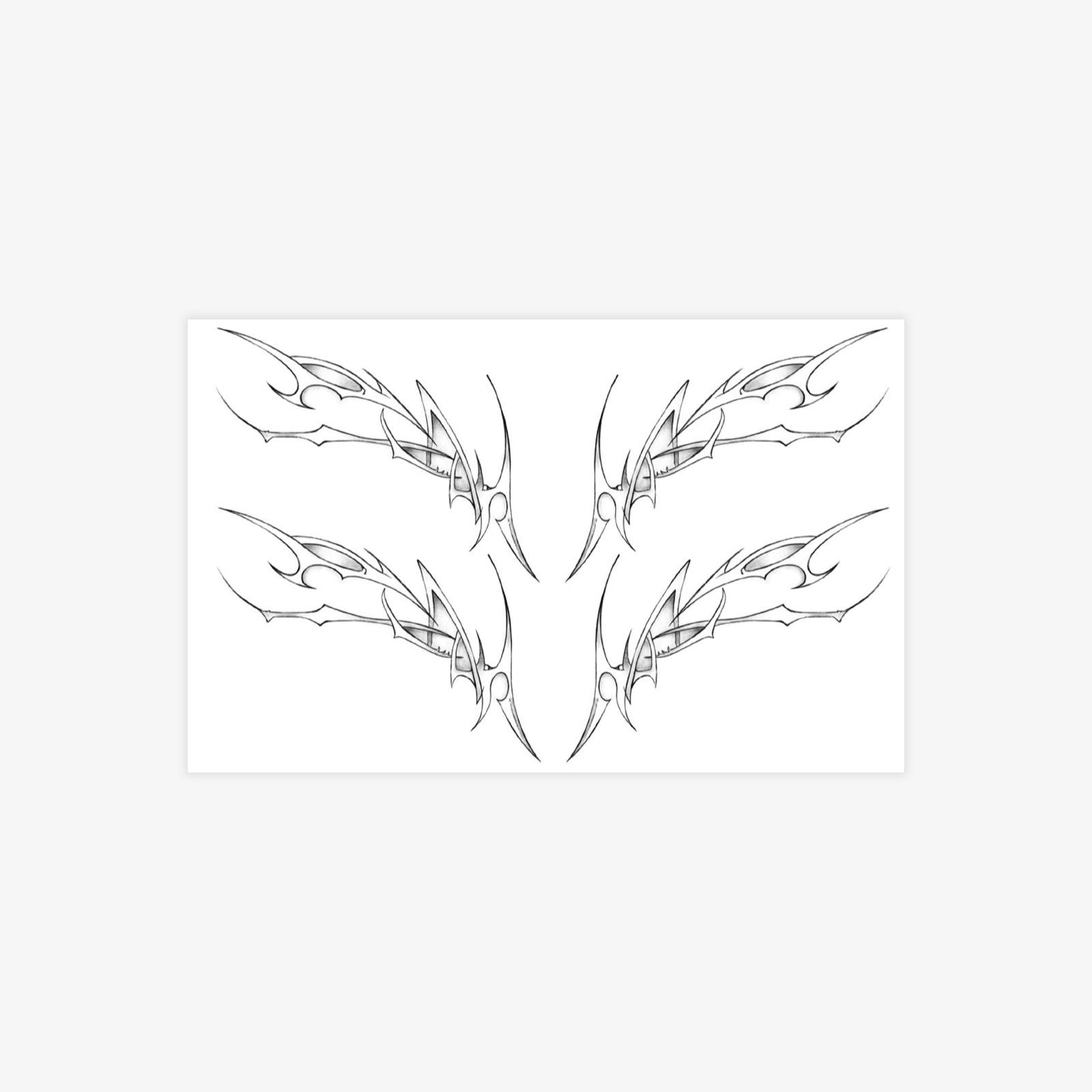 

Herbal juice wind feathers, butterflies, flowers, English sentence semi-permanent tattoo stickers 19*12