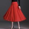 Spring Autumn Summer Holiday Beach Women Long Midi Skirt Ladies Elastic High Waist Tulle Mesh Pleated Tutu Skirt