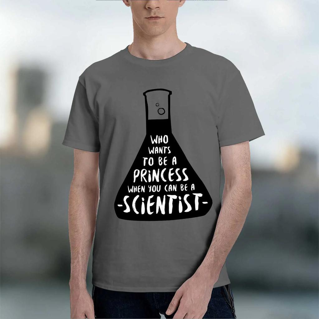WHO WANTS TO BE A PRiNCESS WHENCAN BE A SCIENTIST 2026 Fashion Heavyweight Hot Selling Retro Printed Pattern Fun Round Neck