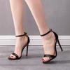 Damenschuhe Damenmode A Word mit Sandalen Dünne sexy solide Peeptoes Schnallenriemen High Heel Pumps