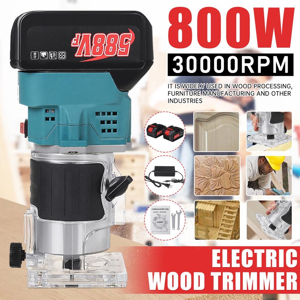 800W 35000RPM Cordless Trimmer Electric Woodworking Engraving Slotting Trimming Carving Machine Router