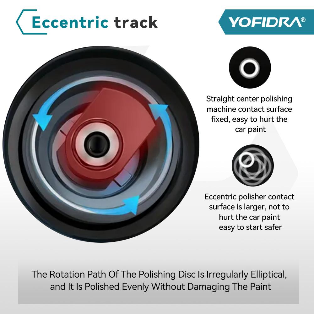 YOFIDRA 6 Gears Car Polisher 7000rpm Electric Polish Automobile  Polishing Sealing Glaze Machine Rotary Tool For 21V 18V Battery