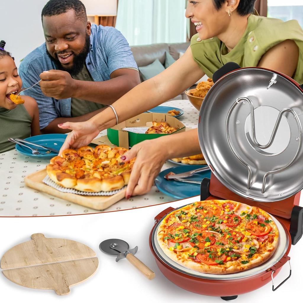 Ceramic Stone Pizza Oven Oven and Toaster 1500W Pizza 12-inch Pizza Oven Temperature-controlled Pizza 4-minute Pizza 420-degree Pizza