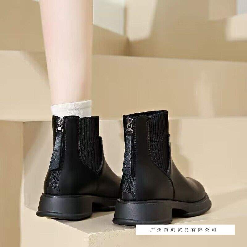 Socks Boots Women's Years British Style Naked Boots Rear Zipper Short Boots Skinny Boots Real Soft Leather Martin Boots