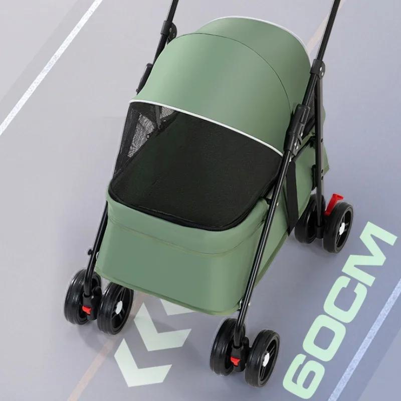 Lightweight Pet Transporter Cat Puppy Stroller Small and Medium Pet Stroller Outdoor Travel Breathable Cat Dog Stroller