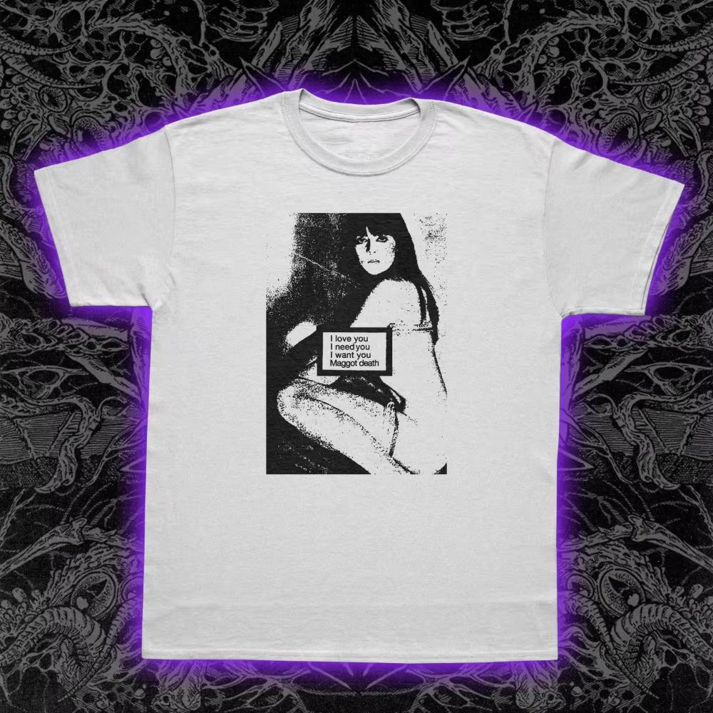 Maggot Death Theme Tshirt Japanese Noise Music Tshirt Unisex Pure Cotton AllSeason Base Layer Streetwear Top