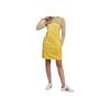 Adidas Solid Color Corduroy Brand Logo Letter Embroidery Strapless Dress Women Dresses Yellow GU2994