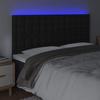 VidaXL Tête de Lit à LED Meuble de Chambre à Coucher Accessoire de Lit Double Tête de Cadre de Lit Intérieur Noir 3122532