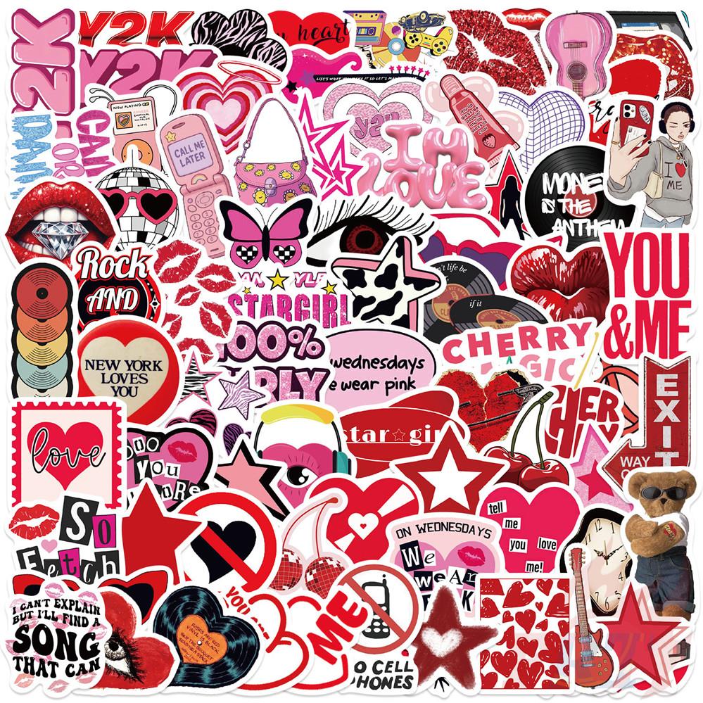 100 Adet/Set Downtown Y2K Kızları Sanat Serisi 01 Çıkartmaları Kendin Yap Moda Çıkartmaları