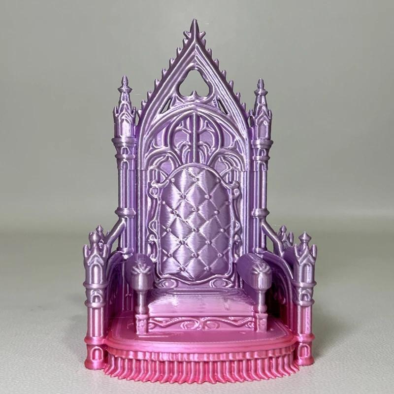 

Mini Gothic Cathedral Throne Chair Figurine, 3D Printed Royal King Throne Miniature Ornament, Medieval Castle Decor Accessory