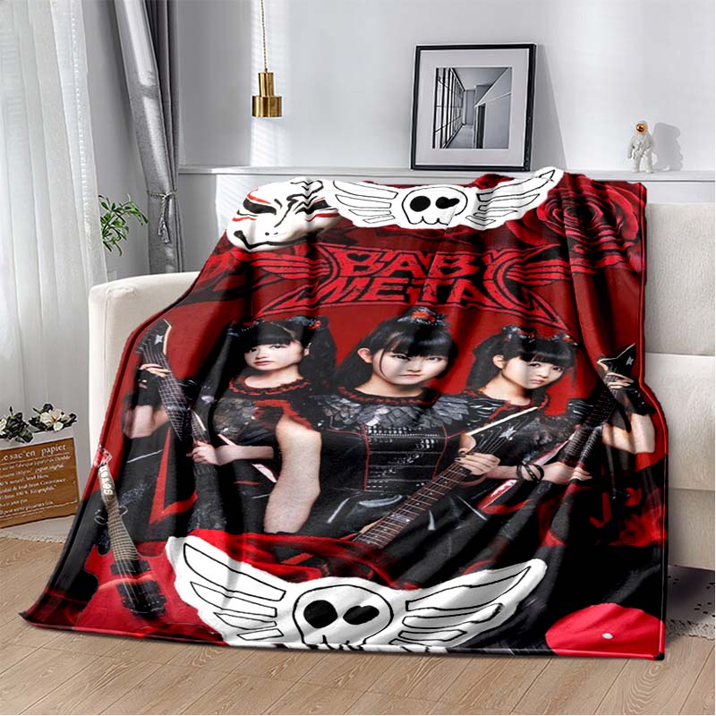 2026 New Babymetal Combination Printed Plush Soft Blanket Home Sofa Bed Warm Office Travel Picnic Flannel Blanket Bed Cover Gift