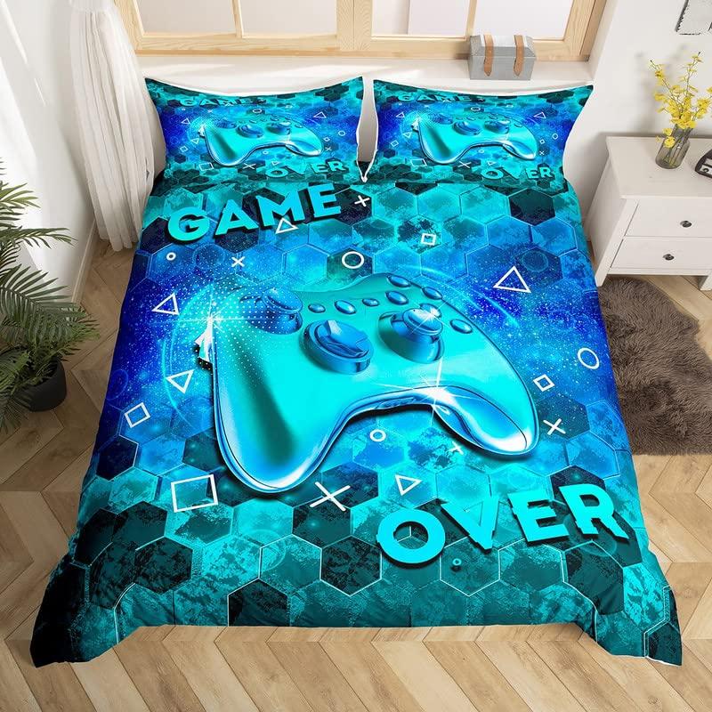 Comforter Boys Gaming King Queen Video Games Gamepad Bedding Set Cool Gamepad Theme Comforter Teens Gamer