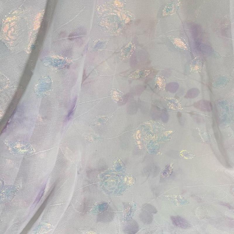 100*145cm Retro Jacquard Fabric Colorful Rose Printed Chiffon Fabric DIY Sewing Lolita Dress Hanfu Dress Shirts Material