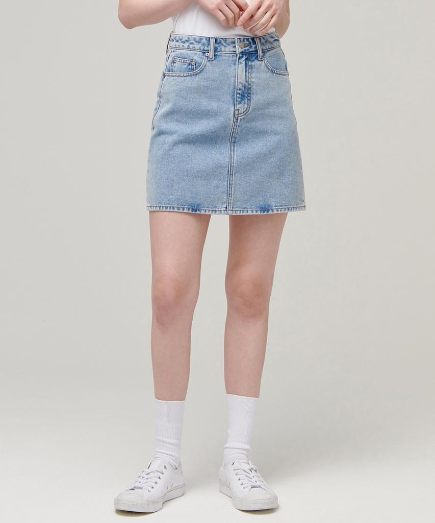 Musinsa Standard Woman Women'S Denim Mini Skirt [Light Indigo]
