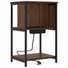 Nightstand Brown Oak Look 40 X 40 X 61 Cm Engineered Wood
