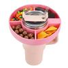 Becher-Snack-Teller, 3 Fächer, Picknick im Freien, Stadion, tragbar, Getränkebecher oben, Snack-Tablett, Halter, Behälter, Schüssel