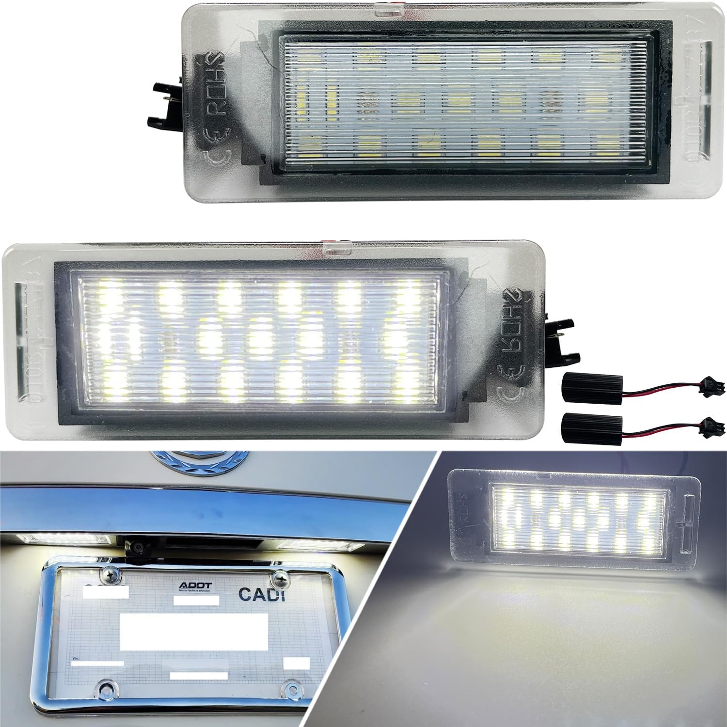 

CTS LED License Plate Tag Lights for Cadillac XTS CTS SRX ELR 6000K White LED Rear Number Plates Parking Light Lamps Assembly 13502178 GM13502178