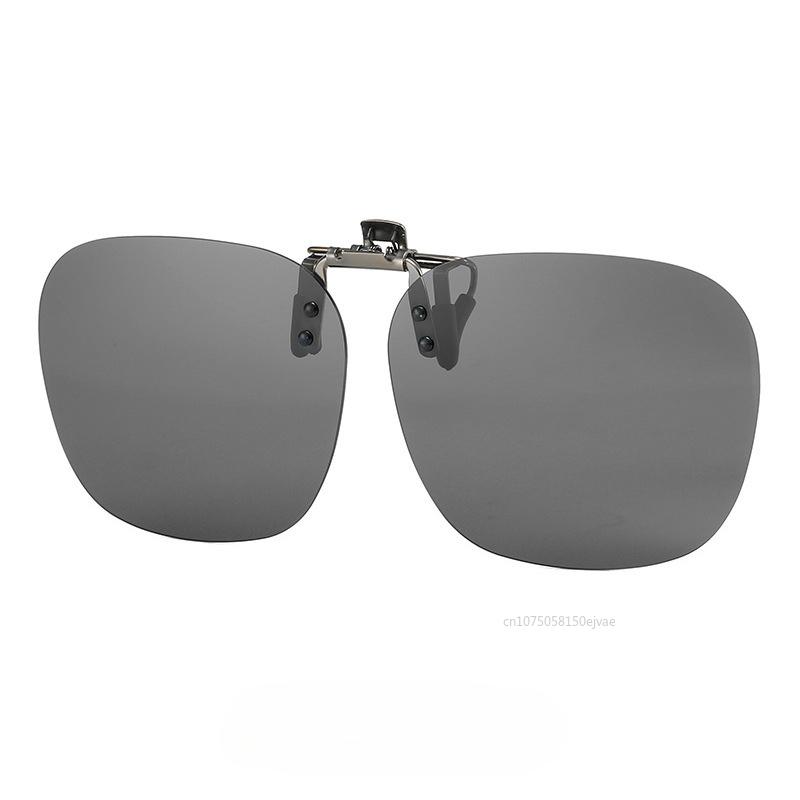 

Metal Clip Clip-On Polarized Sunglasses Convenient Uv400 Flip-Up Sun Glasses For Prescription Glasses Rimless Polygonal Shades