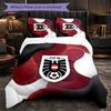 Austria Football Pattern 3 Pieces Bedding Set Soft Microfiber Duvet Cover with Pillow Cases for Bedroom