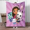 Cartoon G-Gabbys-Dollhouse Soft Flannel Blankets Keep Warm Throw Blanket Comfortable Blanket for Picnic Beds Sofa Home Bedroom